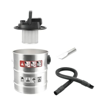 Ar akumulatoru darbināms pelnu putekļu sūcējs ar HEPA filtru 12 l 110W/18V 2000 mAh matēts hroms