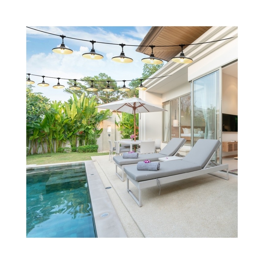 Āra dekoratīvā gaismas virtene CRETE 20xE27/230V 25m IP44