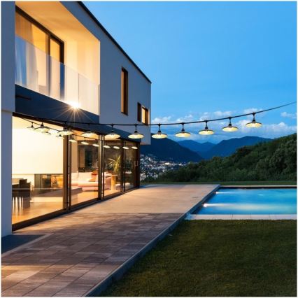 Āra dekoratīvā gaismas virtene CRETE 20xE27/230V 25m IP44