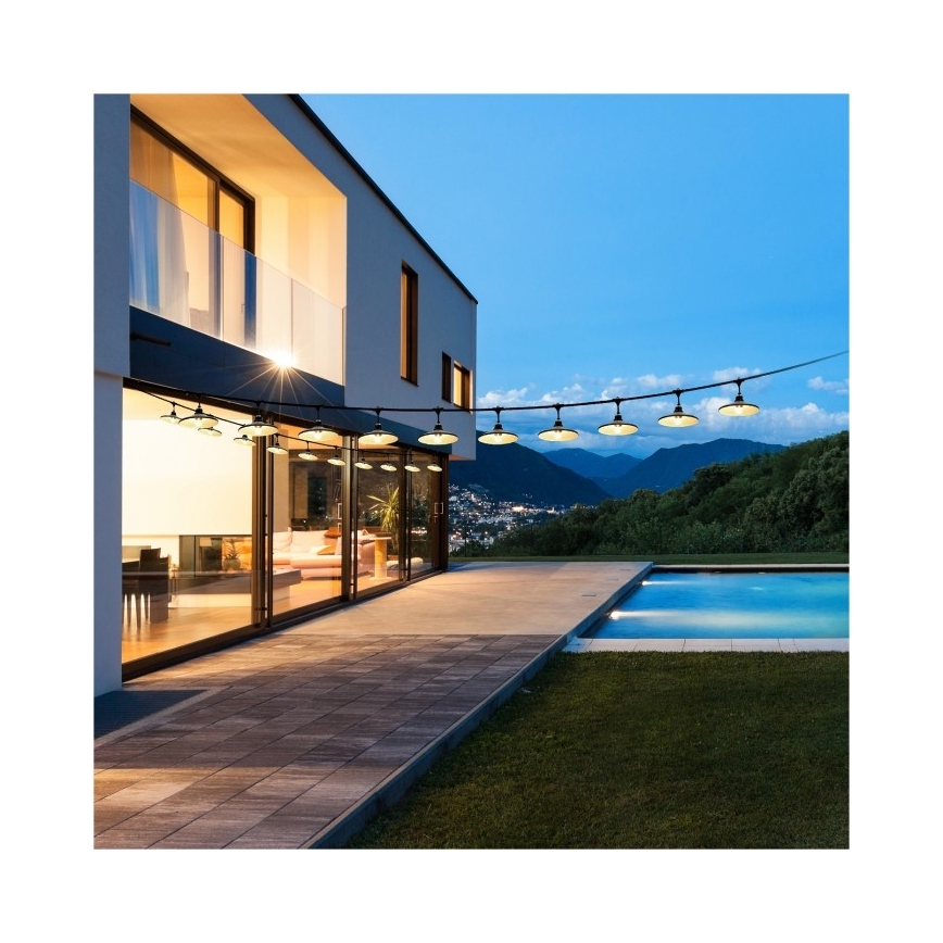 Āra dekoratīvā gaismas virtene CRETE 20xE27/230V 25m IP44