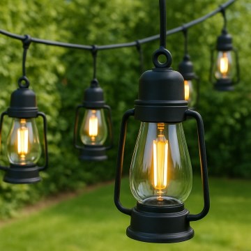 Āra dekoratīva virtene GARLAND 10xLED 10m IP44 silti balta