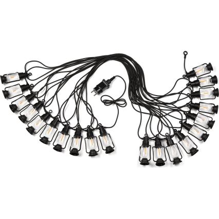 Āra dekoratīva virtene GARLAND 20xLED 20m IP44 silti balta