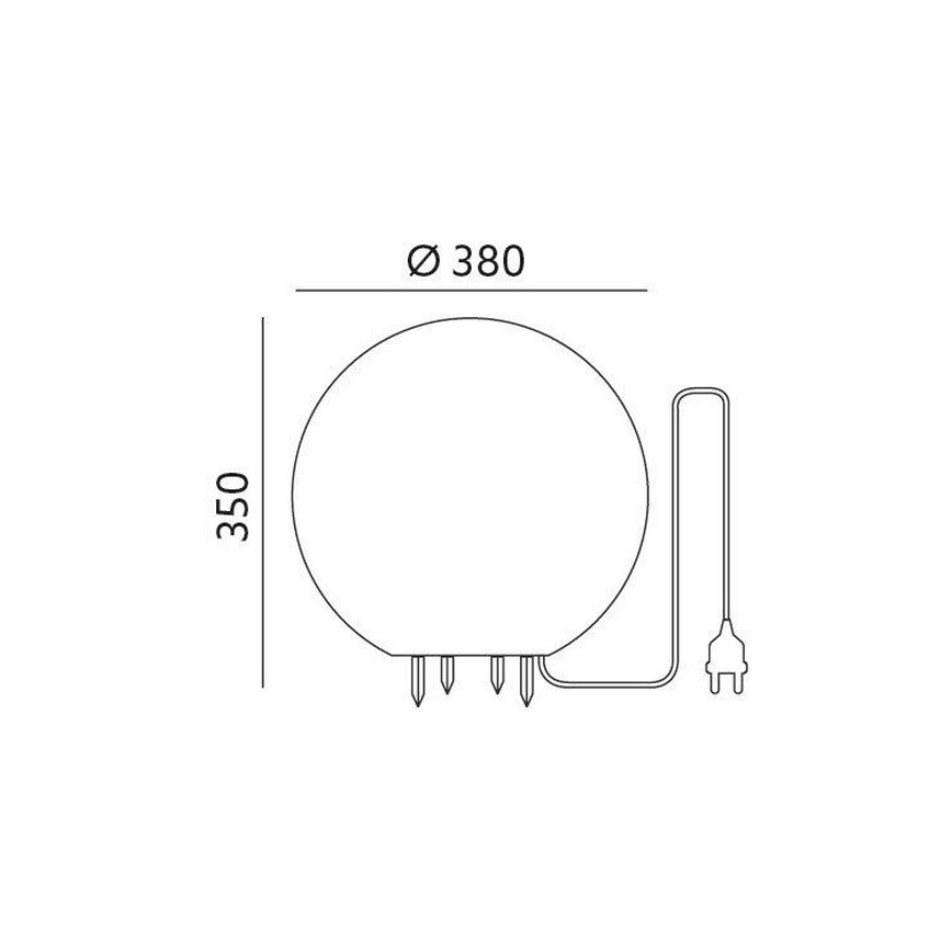 Āra dekoratīvais gaismeklis GARDEN BALL 1xE27/40W/230V IP65 d. 38 cm