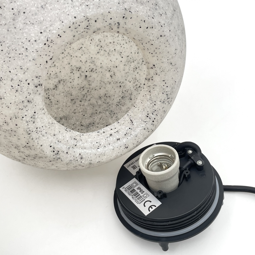 Āra dekoratīvais gaismeklis LUMISTONE 1xE27/15W/230V IP65 Ø 25 cm