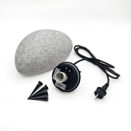 Āra dekoratīvais gaismeklis LUMISTONE 1xE27/15W/230V IP65 Ø 26,5 cm