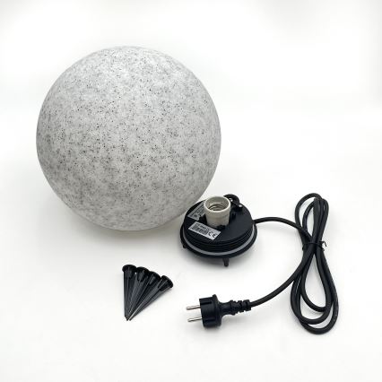 Āra dekoratīvais gaismeklis LUMISTONE 1xE27/15W/230V IP65 Ø 28 cm