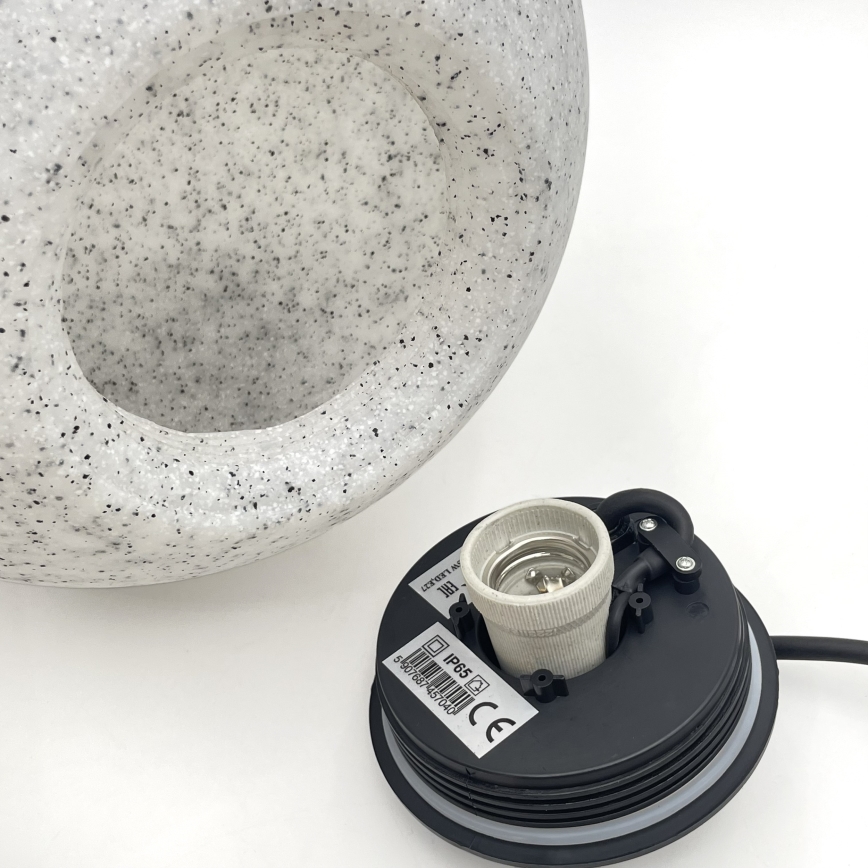 Āra dekoratīvais gaismeklis LUMISTONE 1xE27/15W/230V IP65 Ø 28 cm