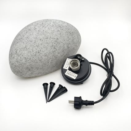 Āra dekoratīvais gaismeklis LUMISTONE 1xE27/15W/230V IP65 Ø 31,8 cm