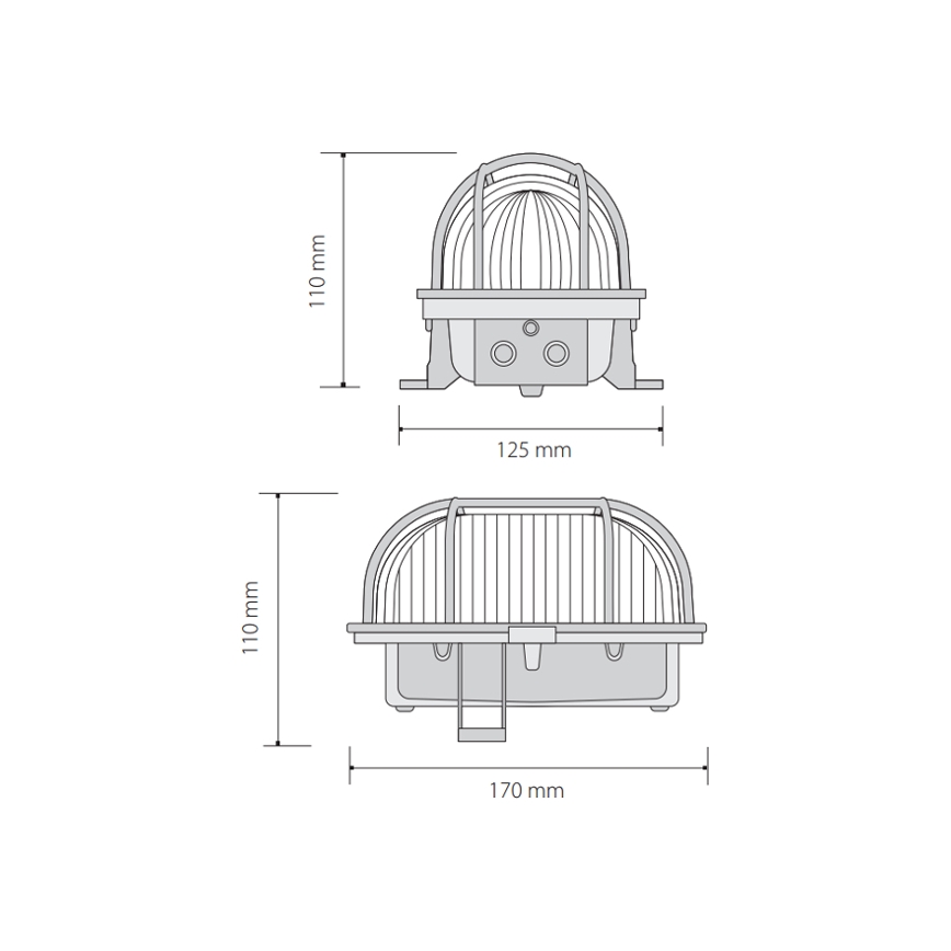 Āra griestu gaismeklis OVAL 1xE27/60W/230V IP44