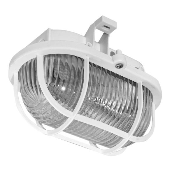 Āra griestu lampa OVAL 1xE27/60W/230V IP44 balta
