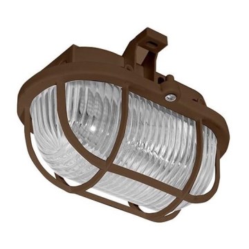 Āra griestu lampa OVAL 1xE27/60W/230V IP44 brūna