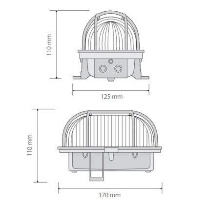 Āra griestu lampa OVAL 1xE27/60W/230V IP44 brūna