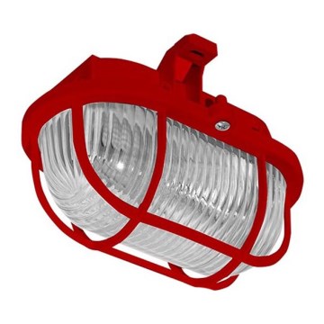 Āra griestu lampa OVAL 1xE27/60W/230V IP44 sarkana