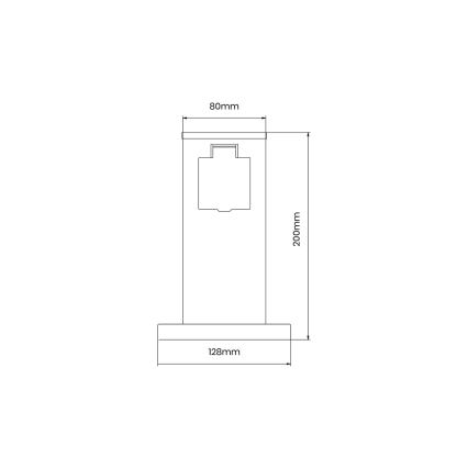 Āra kontakligdzdu kolonna 1Z SCHUKO 230V IP44 20 cm melna