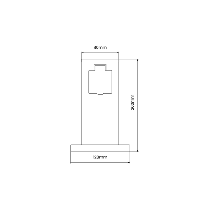 Āra kontakligdzdu kolonna 1Z SCHUKO 230V IP44 20 cm melna