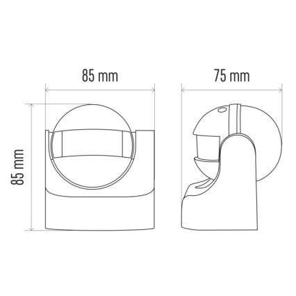 Āra kustības sensors PIR B 180° 1200W/230V IP44 balts