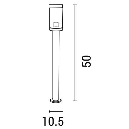 Āra lampa 1xE27/15W/230V 50 cm IP44 melna