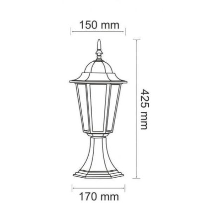 Āra lampa 1xE27/20W/230V IP43 42,5 cm melna