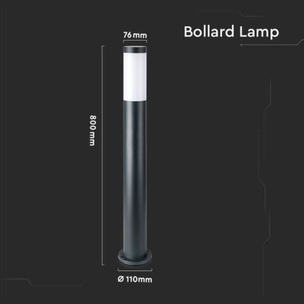 Āra lampa 1xE27/60W/230V IP44 80cm melna