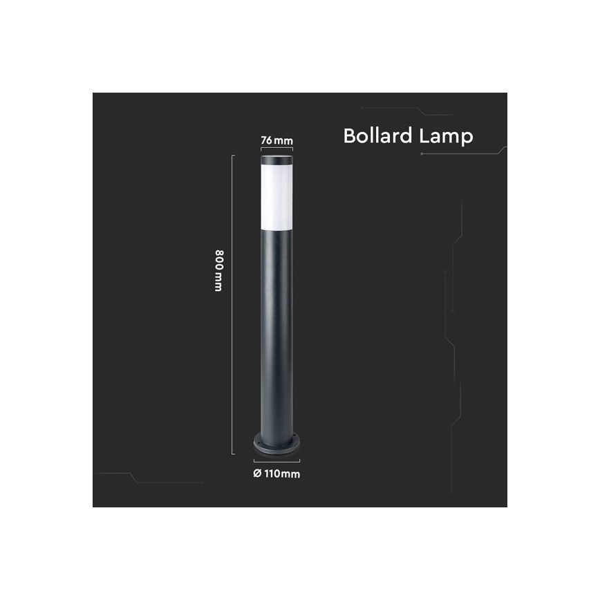 Āra lampa 1xE27/60W/230V IP44 80cm melna