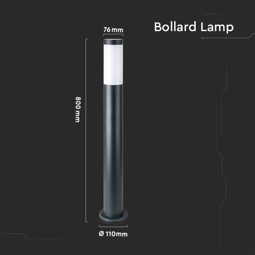 Āra lampa 1xE27/60W/230V IP44 80cm pelēka