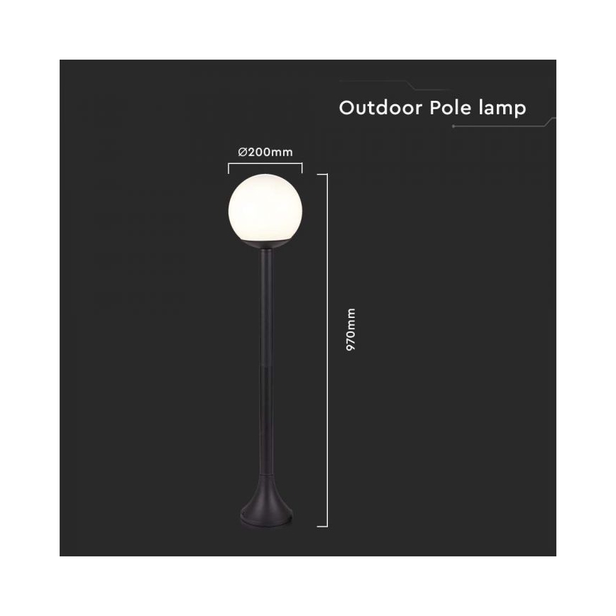 Āra lampa 1xE27/60W/230V IP44 97 cm melna