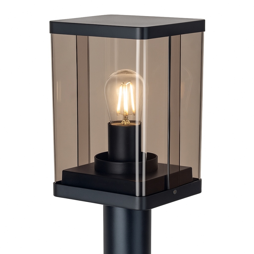 Āra lampa 1xE27/60W/230V IP44 melna/dūmota brūna