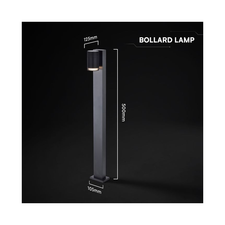 Āra lampa 1xGU10/10W/230V IP44 50 cm melna