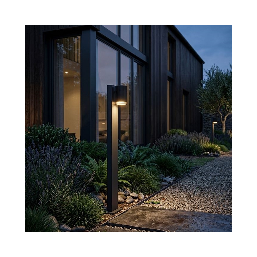 Āra lampa 1xGU10/10W/230V IP44 80 cm melna