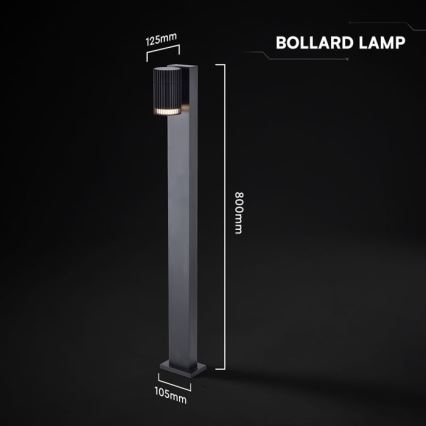 Āra lampa 1xGU10/10W/230V IP44 80 cm melna
