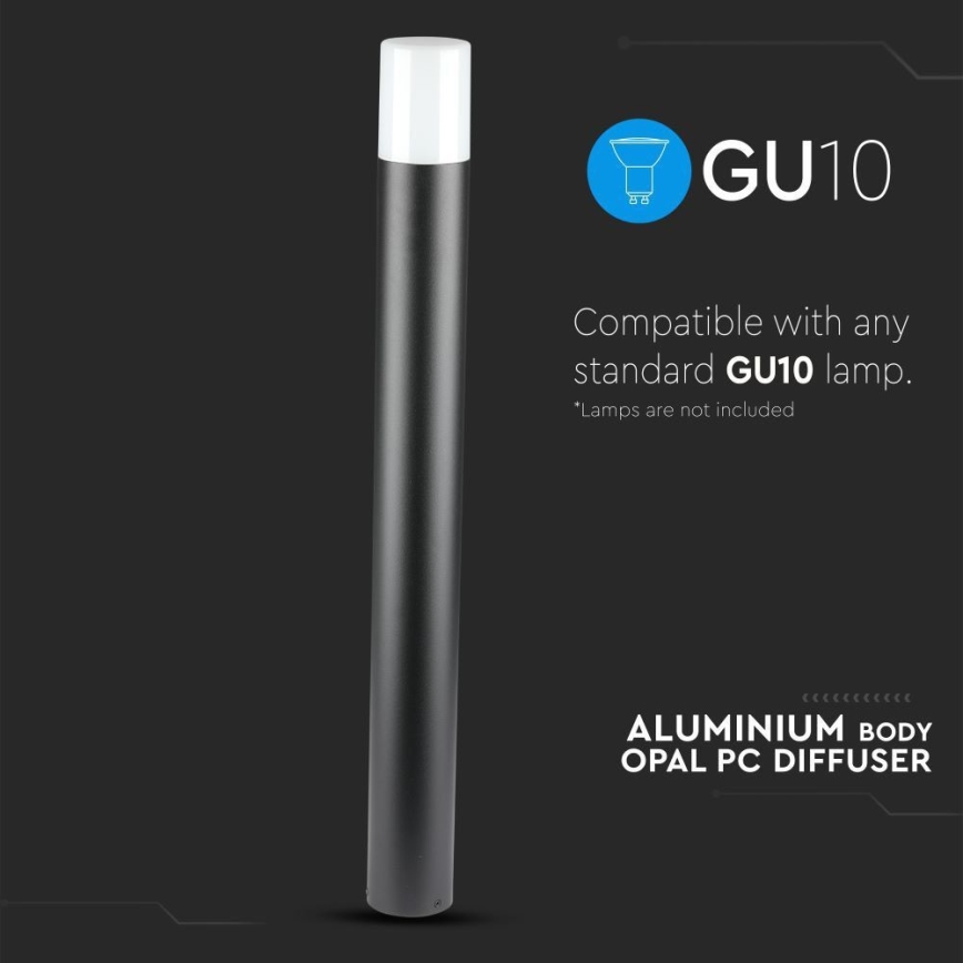 Āra lampa 1xGU10/35W/230V IP54 80 cm melna