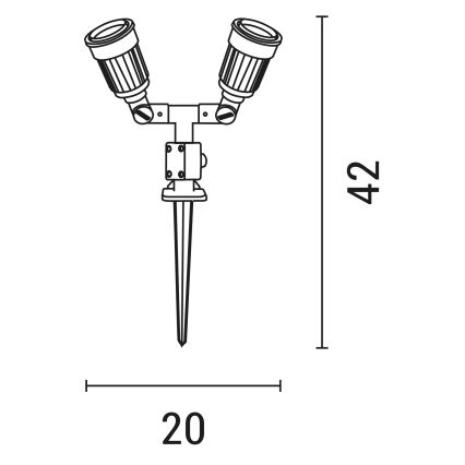 Āra lampa 2xE27/15W/230V IP44 melna