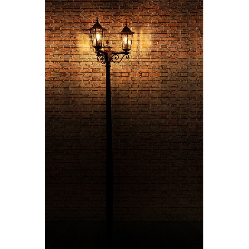 Āra lampa 3xE27/20W/230V IP43 2,58 m melna