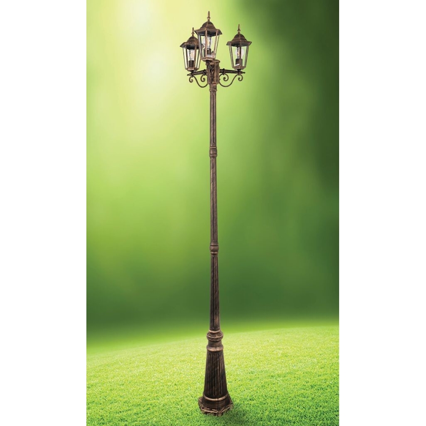 Āra lampa 3xE27/20W/230V IP43 2,58 m patina