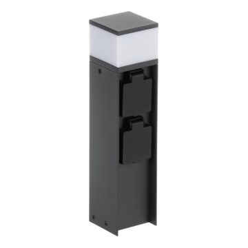 Āra lampa ar 2 kontaktligzdām DASTEN 1xG9/11W/230V 30 cm IP44 melna