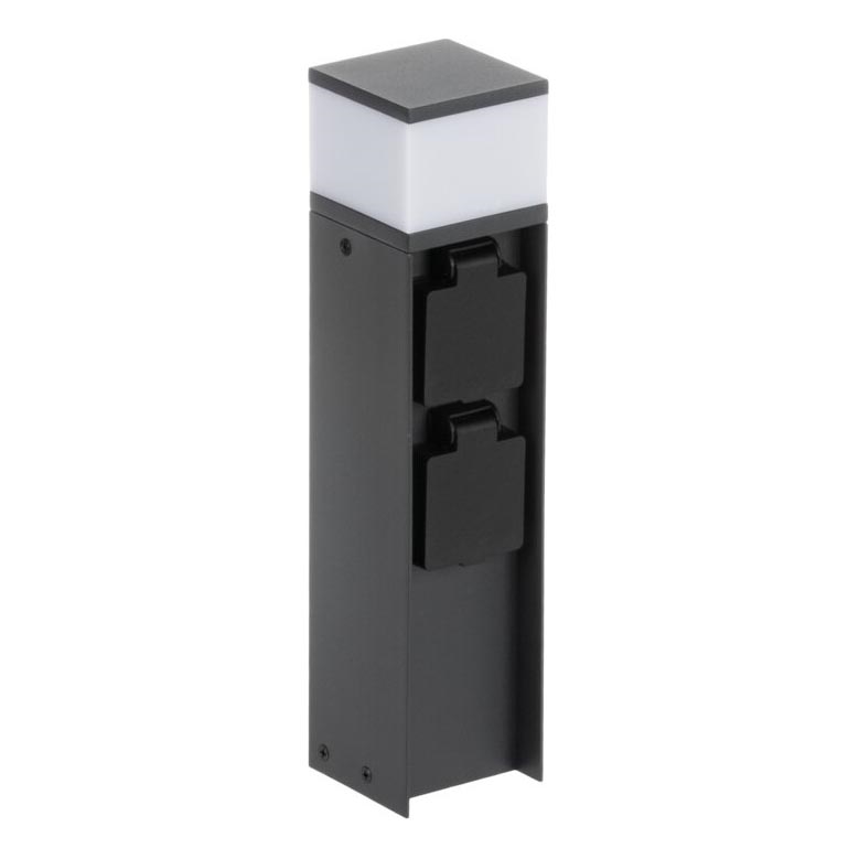 Āra lampa ar 2 kontaktligzdām DASTEN 1xG9/11W/230V 30 cm IP44 melna