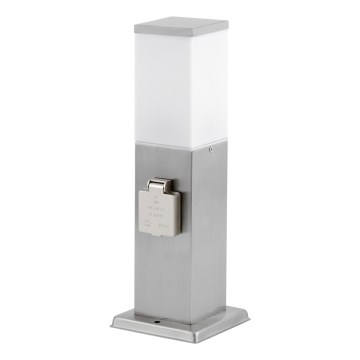 Āra lampa ar 2 kontaktligzdām SCHUKO 1xE27/20W/230V matēts hroms IP44