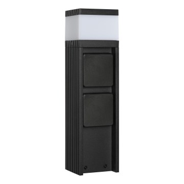 Āra lampa ar 2 kontaktligzdām VESPER 1xG9/5W/230V IP44 30 cm melna