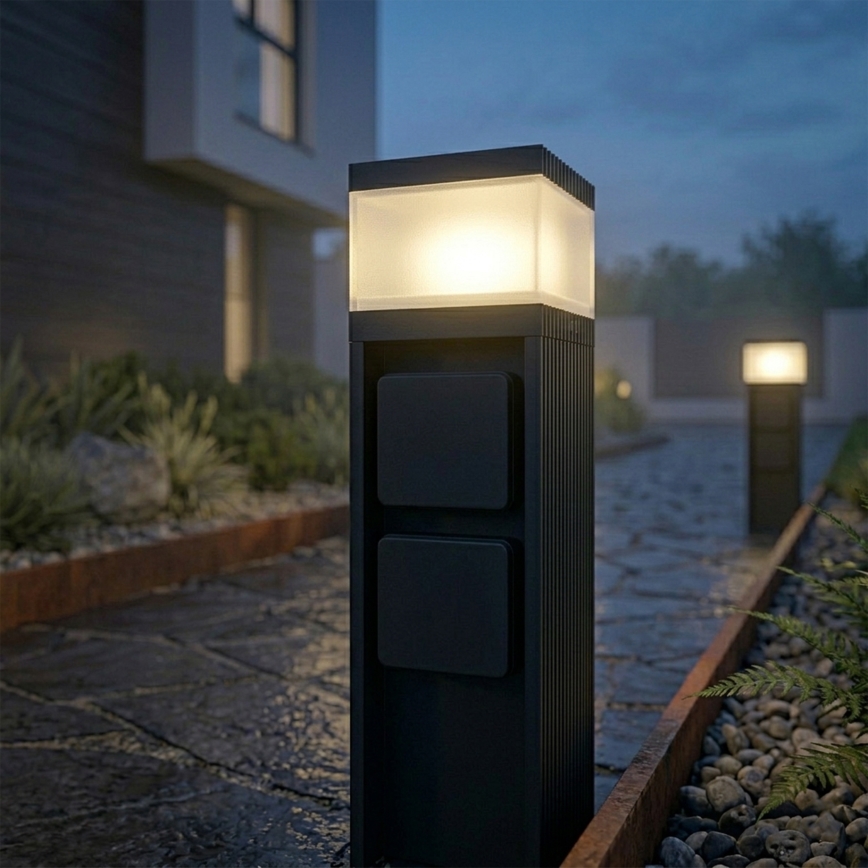 Āra lampa ar 2 ligzdām VESPER 1xG9/5W/230V IP54 30 cm melna