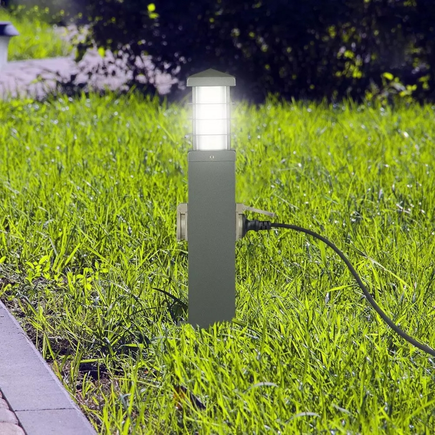 Āra lampa ar kontaktligzdām SCHUKO 1xE27/13W/230V IP44