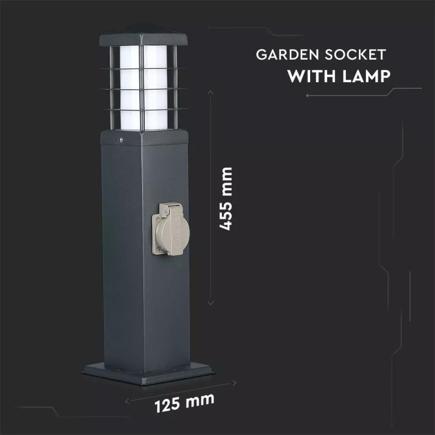 Āra lampa ar kontaktligzdām SCHUKO 1xE27/13W/230V IP44