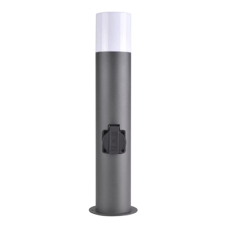Āra lampa ar kontaktligzdu DALLAS 1xE27/12W/230V IP44 antracīta