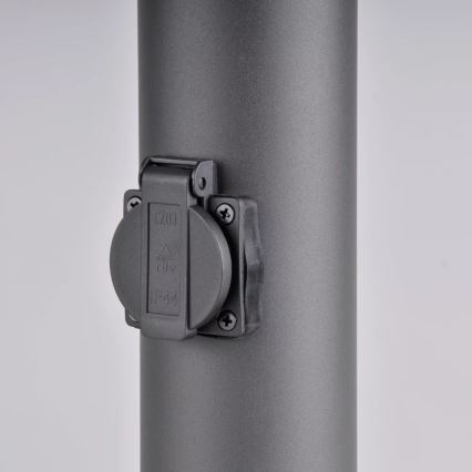 Āra lampa ar kontaktligzdu DALLAS 1xE27/12W/230V IP44 antracīta