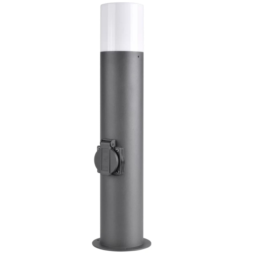 Āra lampa ar kontaktligzdu DALLAS 1xE27/12W/230V IP44 antracīta