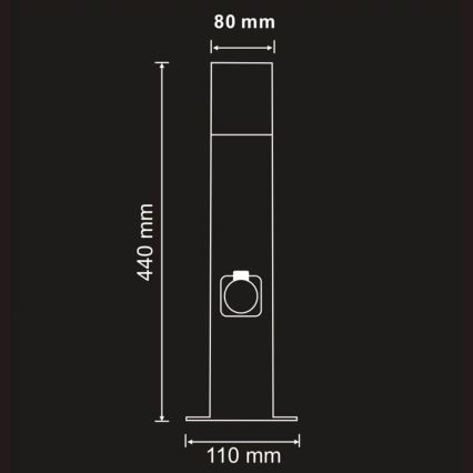 Āra lampa ar kontaktligzdu DALLAS 1xE27/12W/230V IP44 antracīta