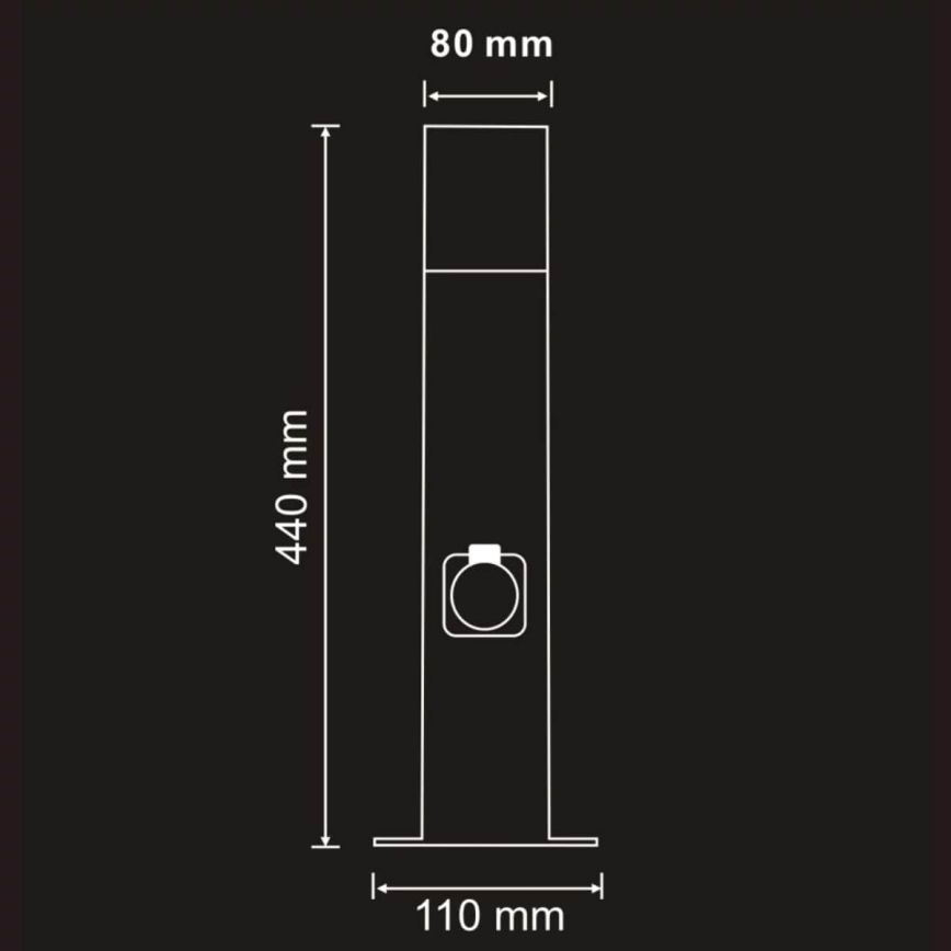 Āra lampa ar kontaktligzdu DALLAS 1xE27/12W/230V IP44 antracīts