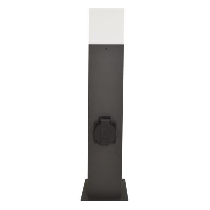Āra lampa ar kontaktligzdu NEW YORK 1xE27/12W/230V IP44 44 cm antracīta
