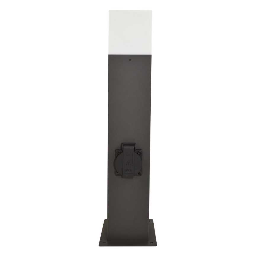 Āra lampa ar kontaktligzdu NEW YORK 1xE27/12W/230V IP44 44 cm antracīta