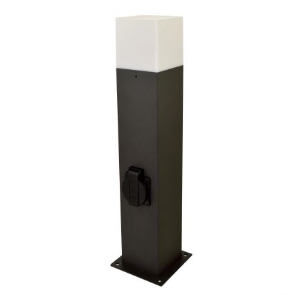 Āra lampa ar kontaktligzdu NEW YORK 1xE27/12W/230V IP44 44 cm antracīta