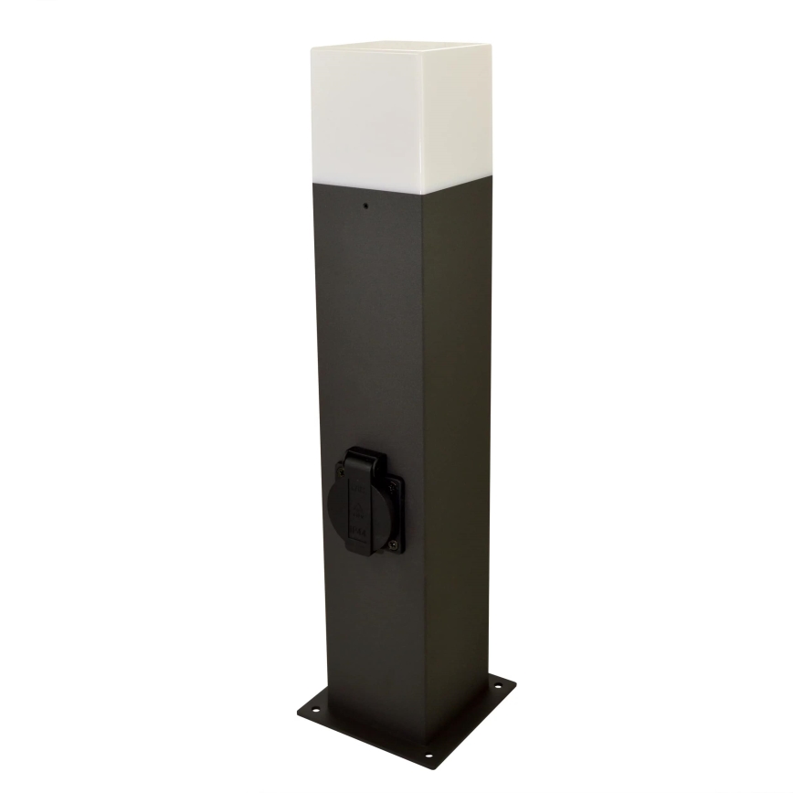 Āra lampa ar kontaktligzdu NEW YORK 1xE27/12W/230V IP44 44 cm antracīta